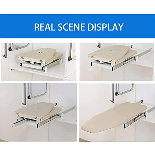 Retractable Pull-Out Ironing Board for Drawer Mount – Swivel & Foldable with Heat-Resistant Cover