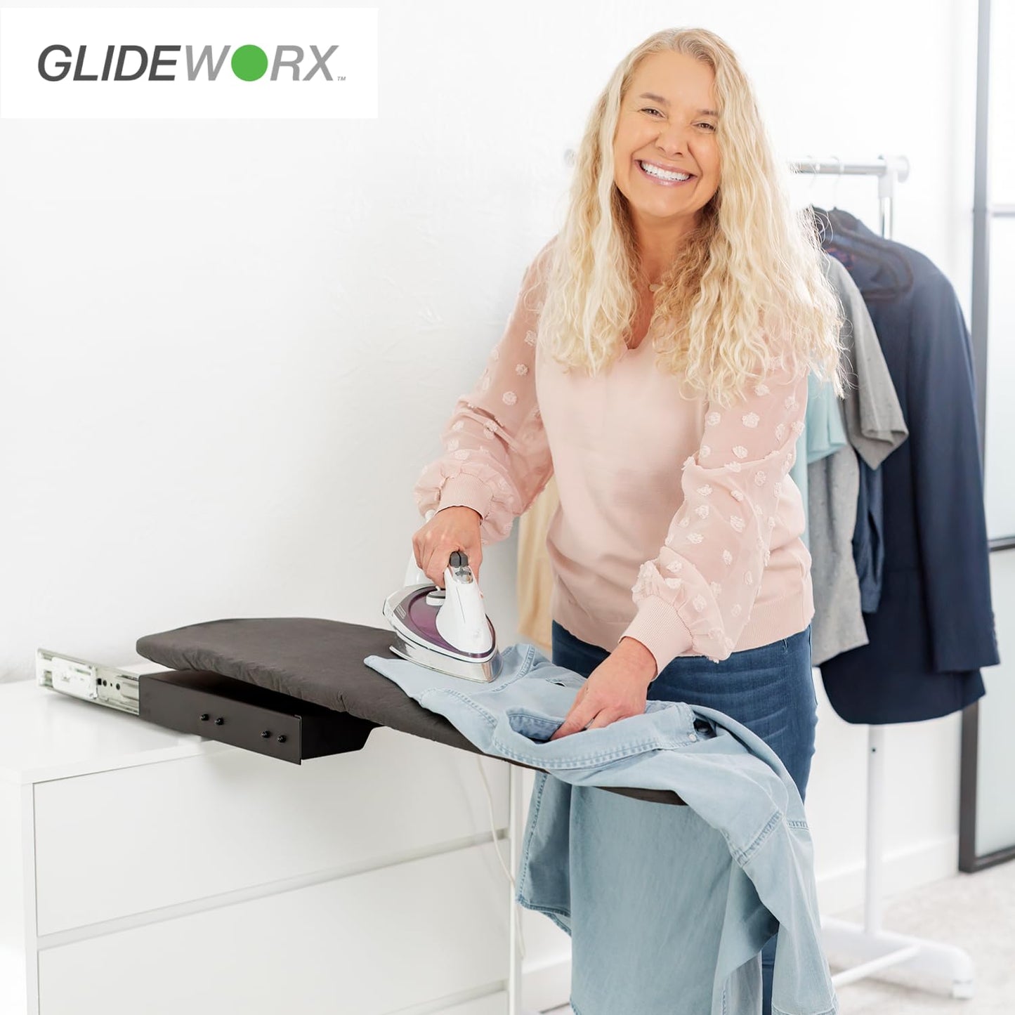 Pull-Out Ironing Board for Closet – Easy Installation on Fixed Shelf