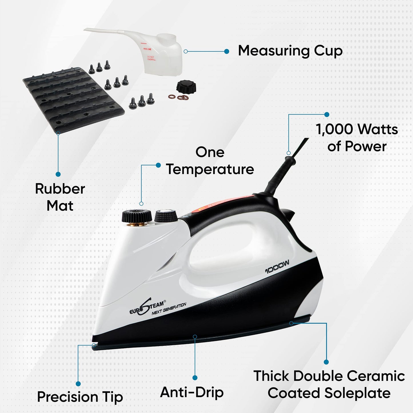 Professional Iron Steamer with Anti-Drip & Scratch-Resistant Soleplate – Horizontal & Vertical Steam