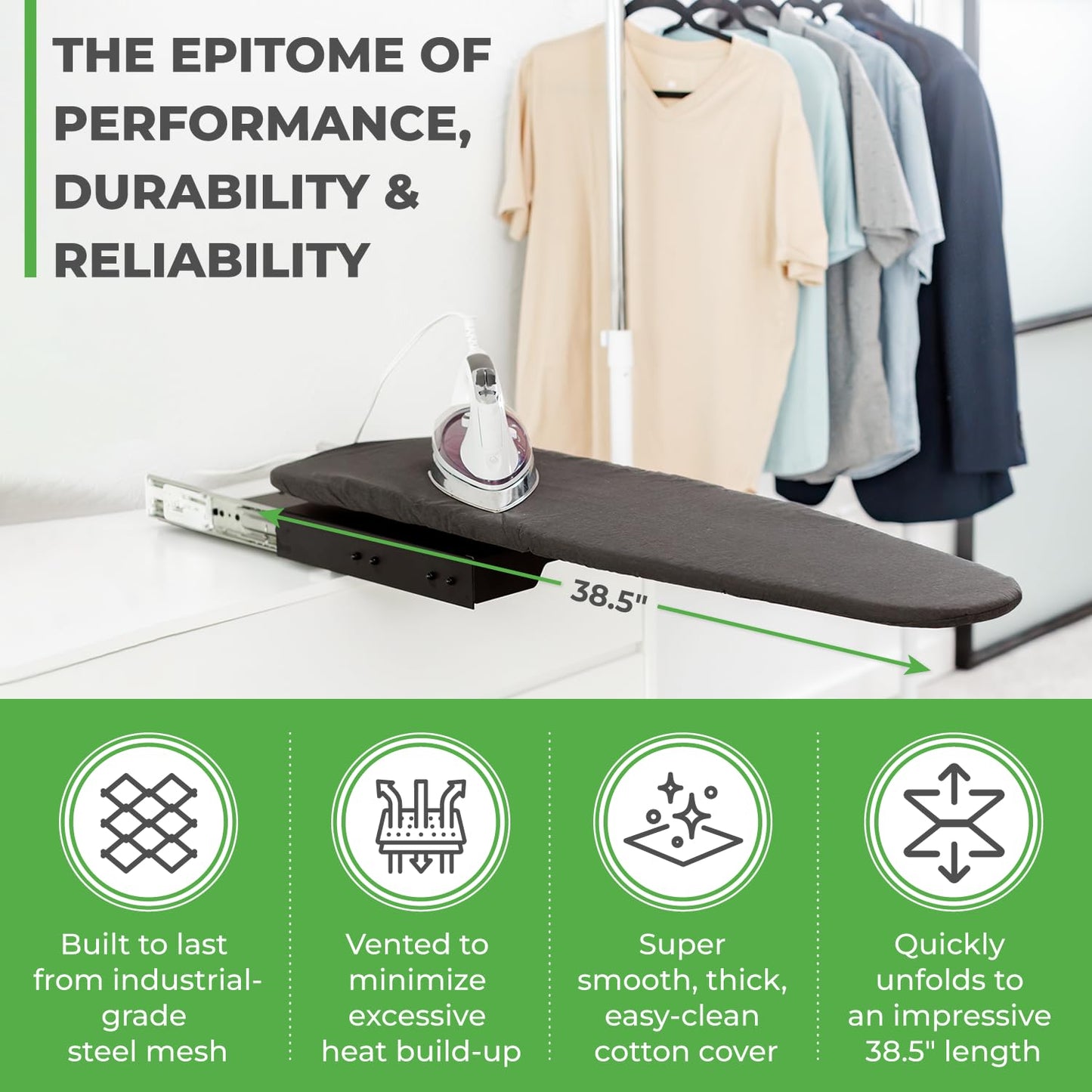 Pull-Out Ironing Board for Closet – Easy Installation on Fixed Shelf