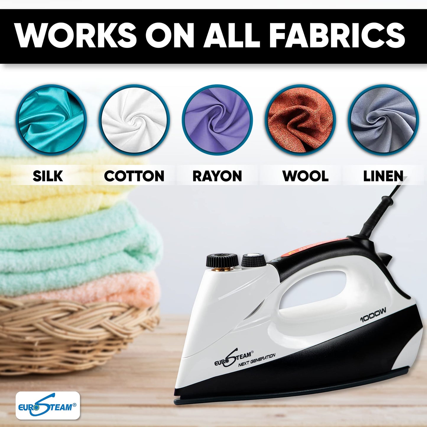 Professional Iron Steamer with Anti-Drip & Scratch-Resistant Soleplate – Horizontal & Vertical Steam