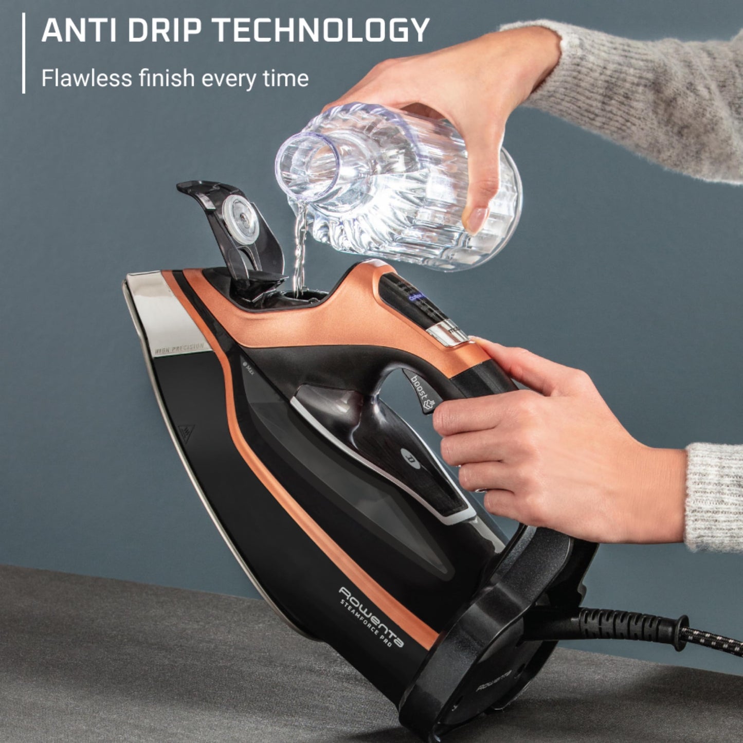 High-Power Steam Iron with Stainless Steel Soleplate & Smart Presets ā 1850W