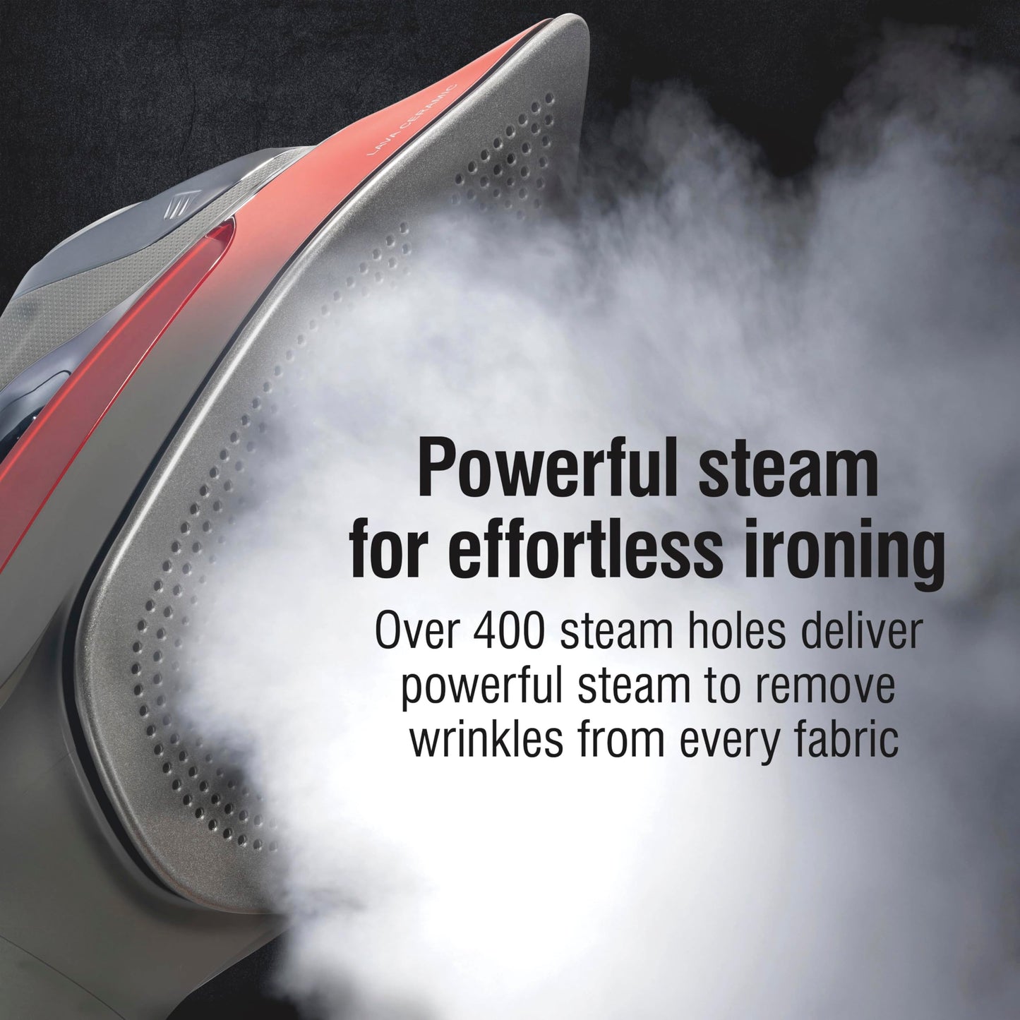 Professional Steam Iron with Lava-Infused Ceramic Soleplate & Retractable Cord – 1700W