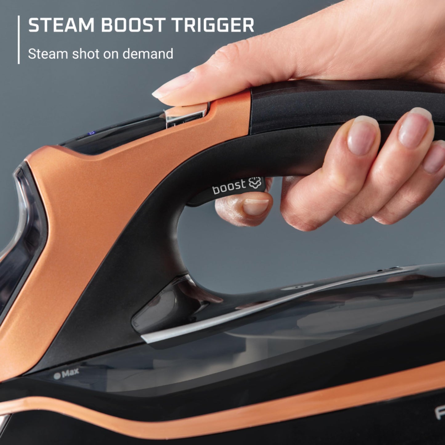 High-Power Steam Iron with Stainless Steel Soleplate & Smart Presets ā 1850W