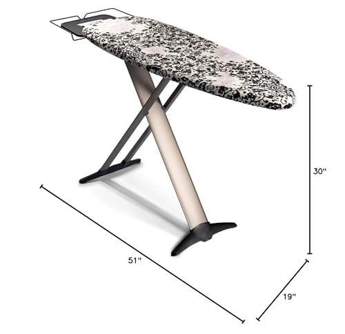 Luxury Extra-Wide Ironing Board – Adjustable Height with Steam Iron Rest