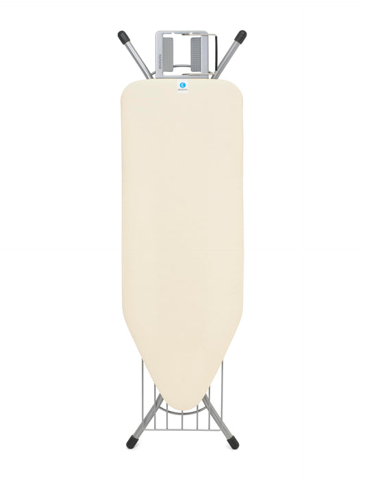 Adjustable Ironing Board with Steam Iron Rest, Linen Rack & Safety Locks – 49” x 18”