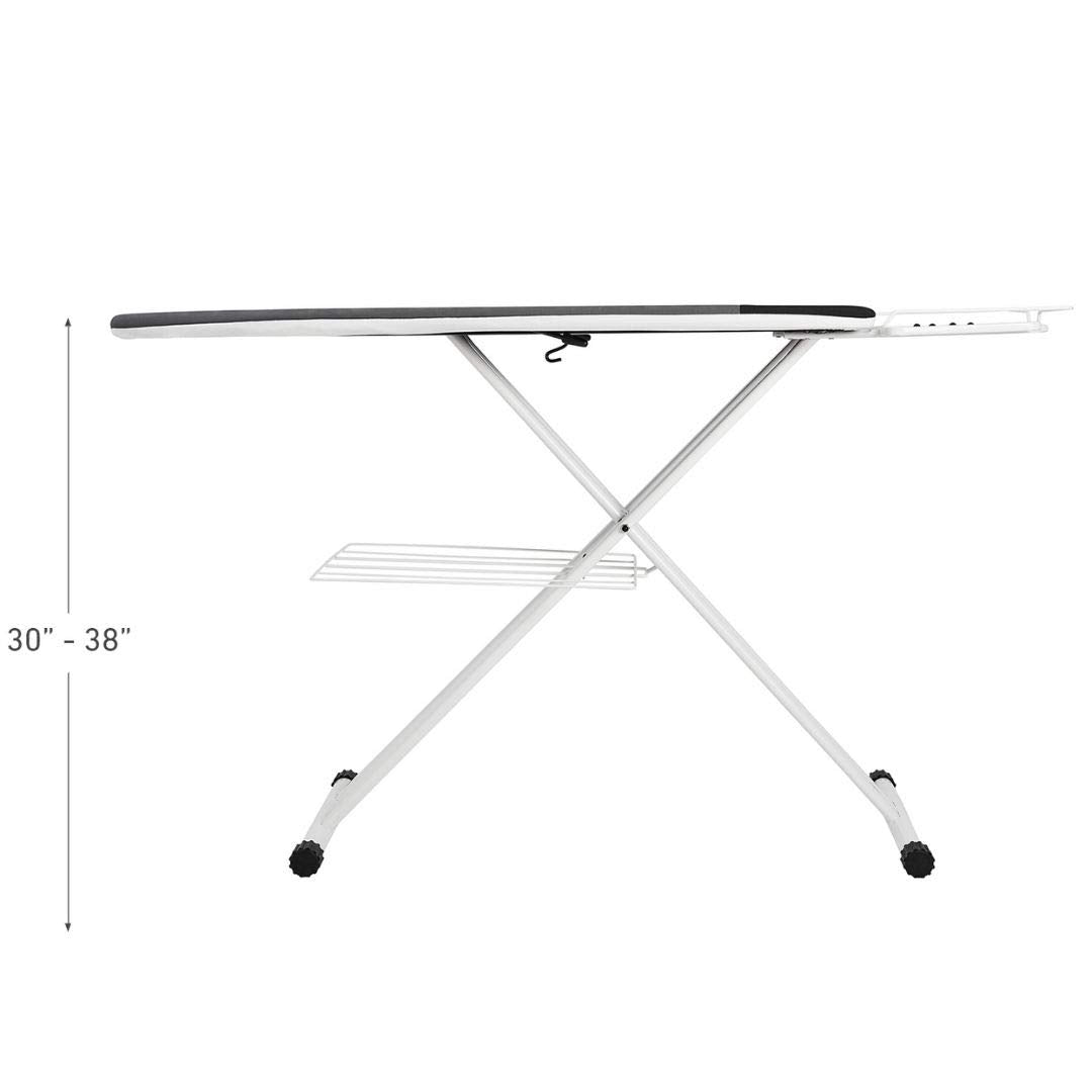 Premium Ironing Board with Memory Foam Cover, Heat Zone & Adjustable Height – Made in Italy