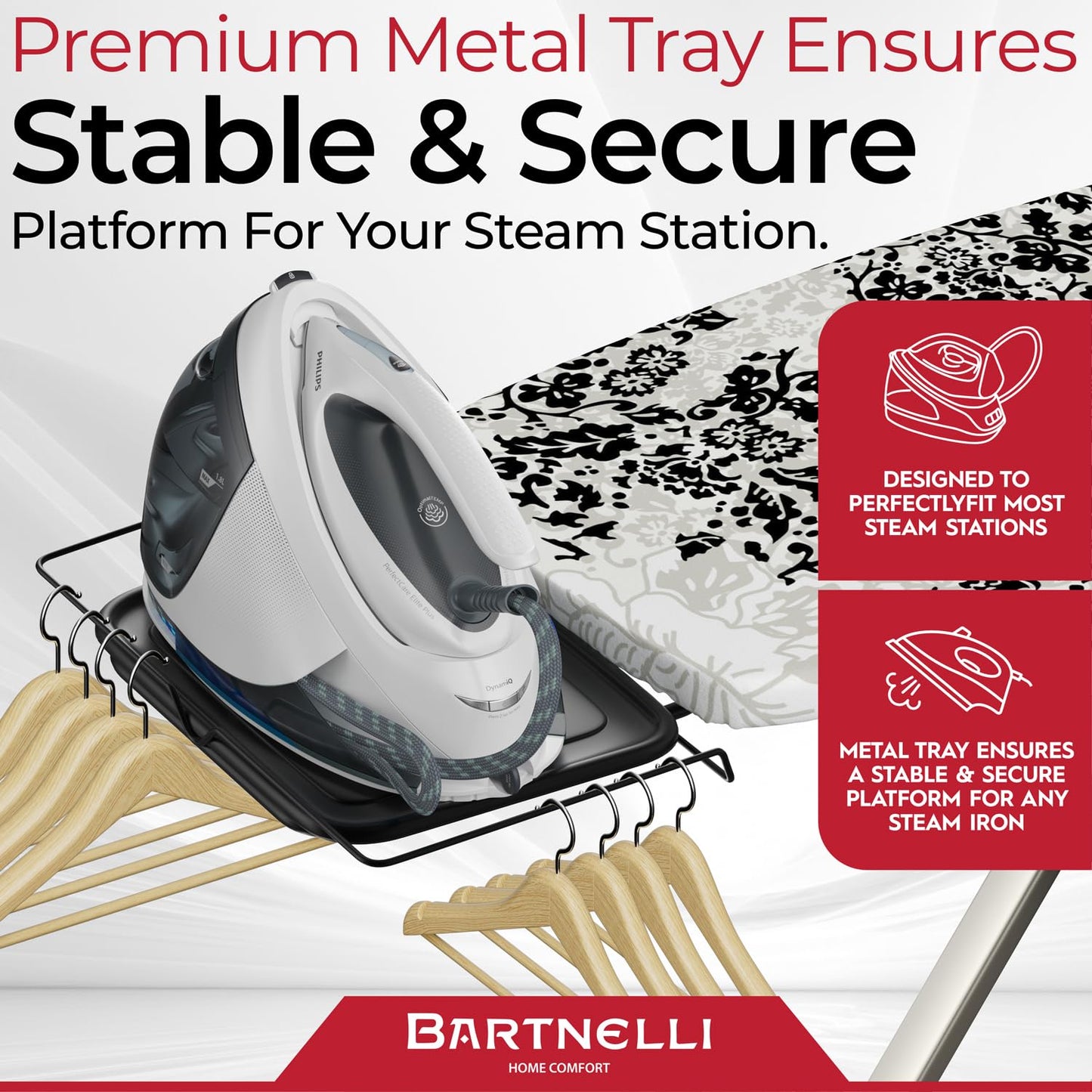 Luxury Extra-Wide Ironing Board – Adjustable Height with Steam Iron Rest