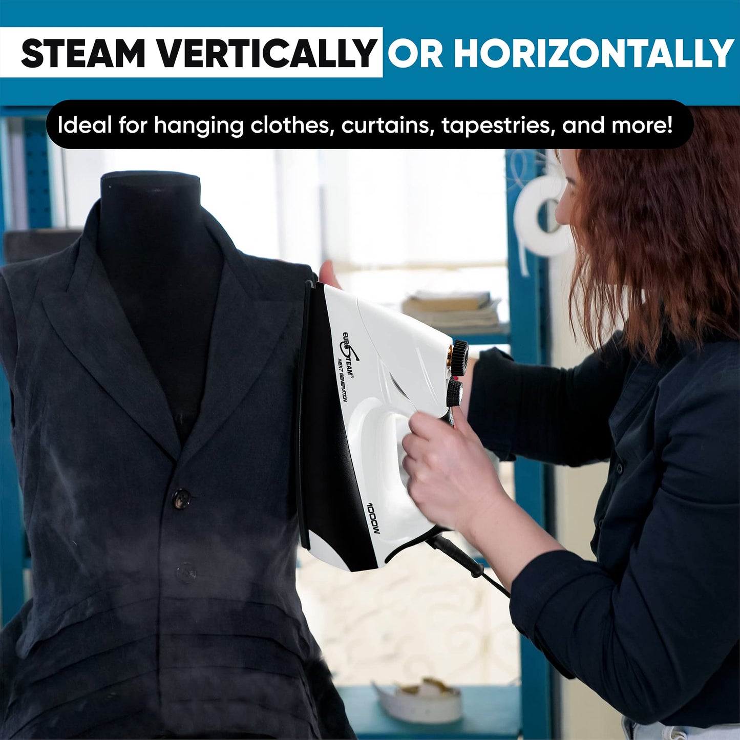 Professional Iron Steamer with Anti-Drip & Scratch-Resistant Soleplate – Horizontal & Vertical Steam