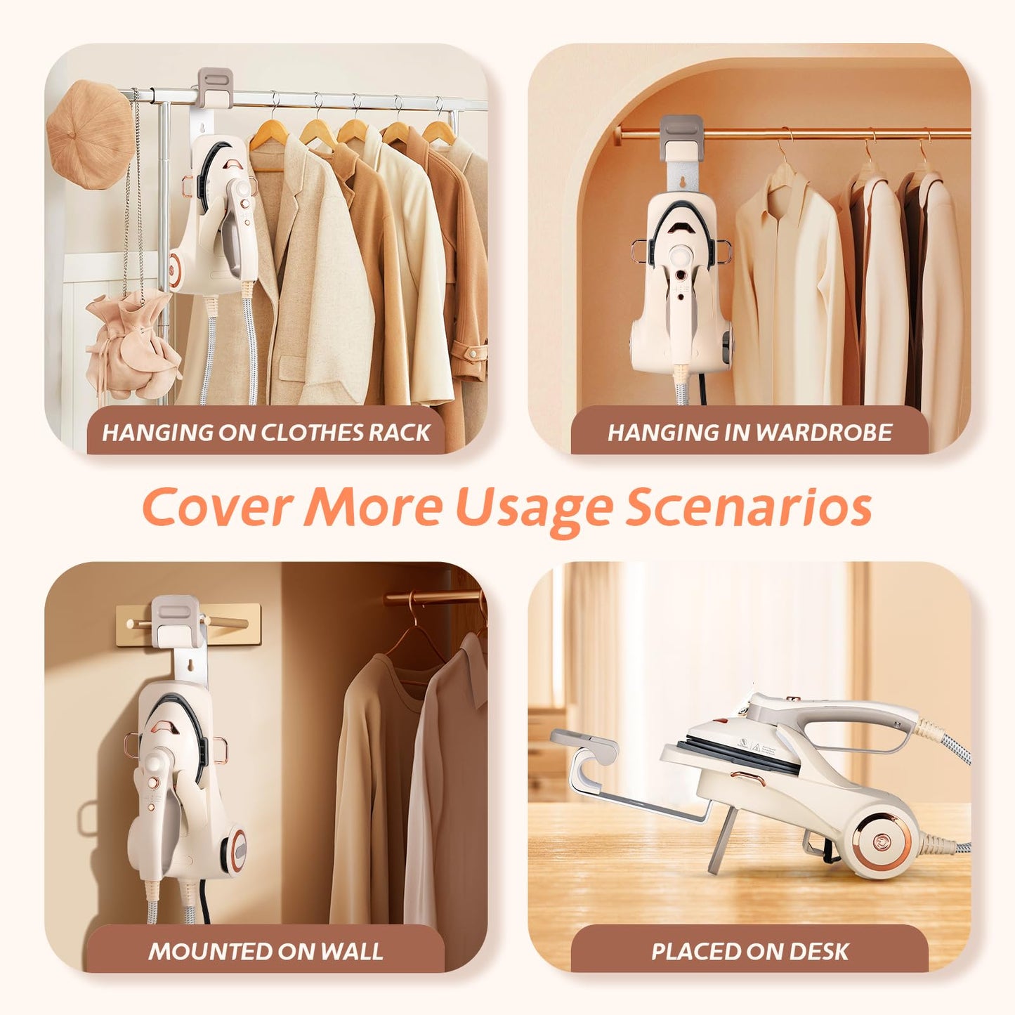1500W Handheld Garment Steamer with Large Soleplate & Detachable 390ml Tank – Fast Heat-Up