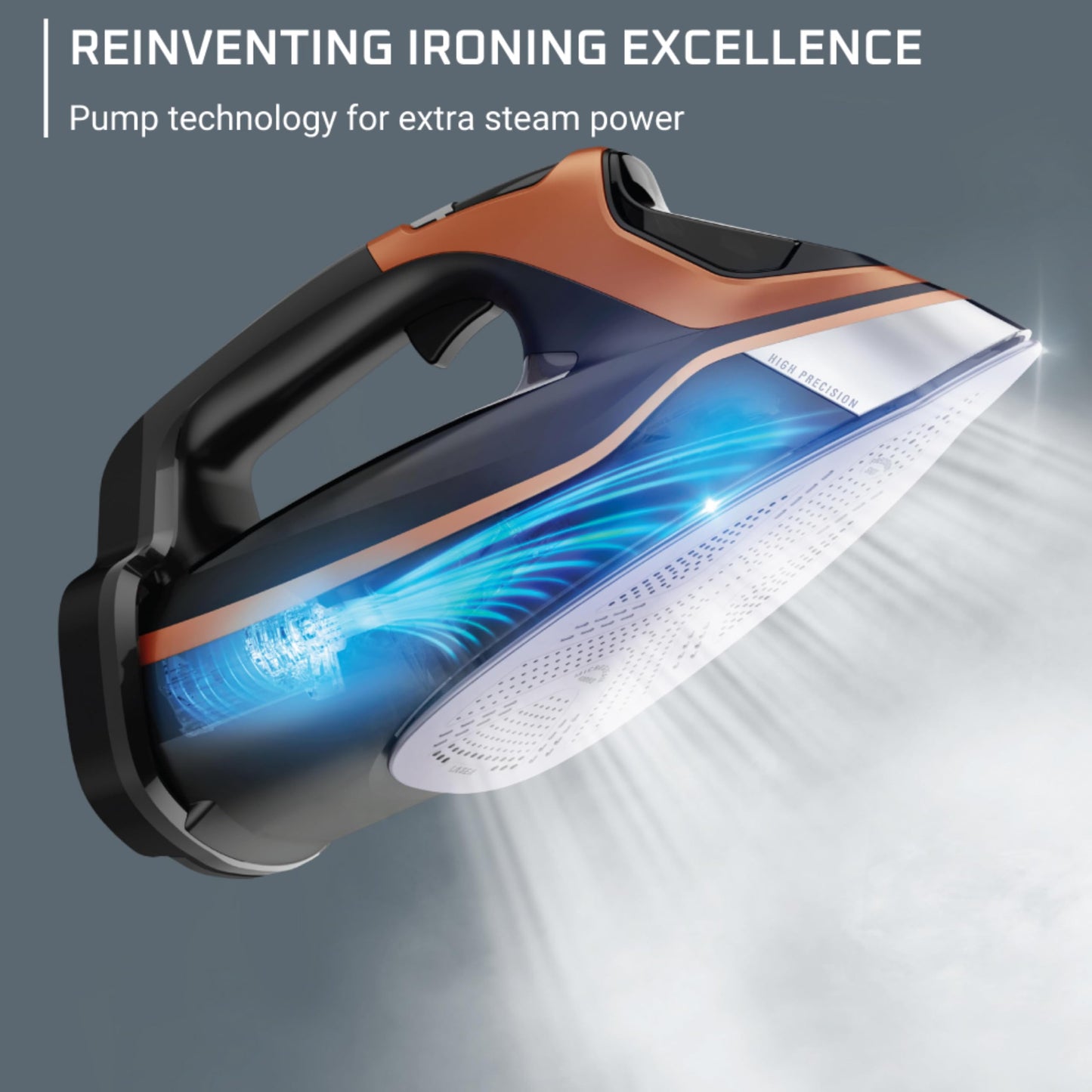 High-Power Steam Iron with Stainless Steel Soleplate & Smart Presets – 1850W