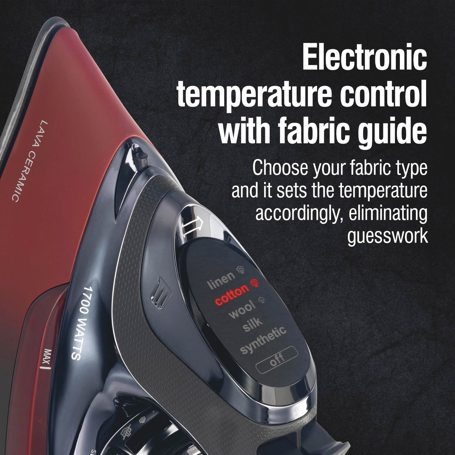 Professional Steam Iron with Lava-Infused Ceramic Soleplate & Retractable Cord – 1700W