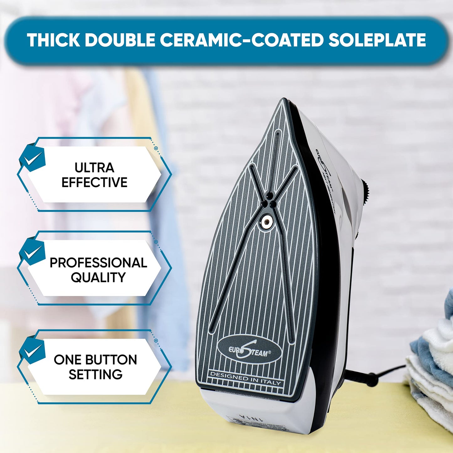 Professional Iron Steamer with Anti-Drip & Scratch-Resistant Soleplate – Horizontal & Vertical Steam