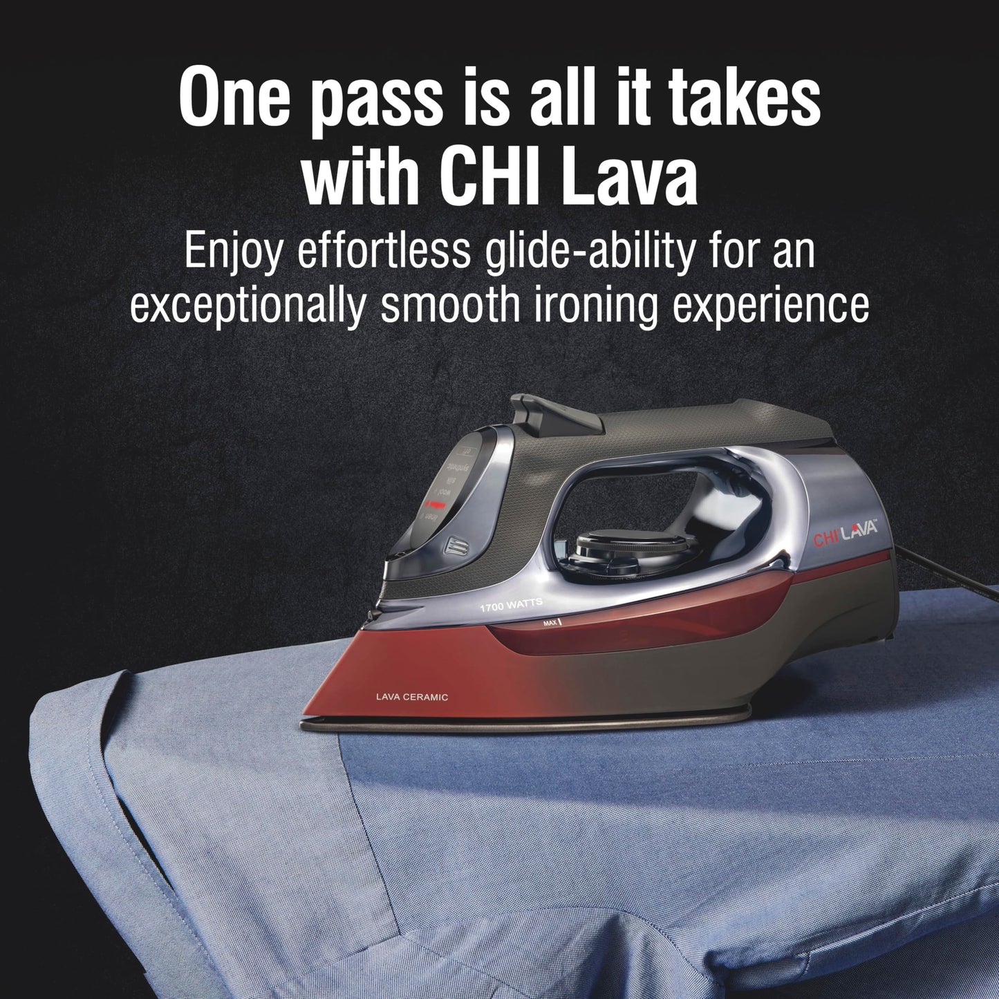 Professional Steam Iron with Lava-Infused Ceramic Soleplate & Retractable Cord – 1700W